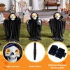 Joyfy 3 Pcs 23" Halloween LED Cute Grim Reaper Yard Stakes Decoration, Path Markers for Halloween Yard Lawn Garden Decor, Haunted House Props - 2 of 4