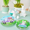 Hachikiko Happy Easter Party Supplies, 100 Count Disposable Plates Bunny Farmhouse Dinnerware 9" Paper Dinner Plates 7" Dessert Plates - 3 of 4