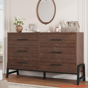 6 Dresser for Bedroom, 52 in Wide Dresser, Wide Drawer with Storage Freestanding, Wooden Closet Storage Chest for Living Room, Bedroom, Entryway - 1 of 4