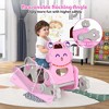 Costway 4-in-1 Rocking Horse & Slide Set Toddler Slide Toy with Basketball Hoop Blue/Pink - 4 of 4