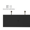 Wall Hook Rail-Mounted Hanging Rack with 6 Hooks-Entryway, Hallway, or Bedroom-Storage Organization for Coats, Towels, Bags by Hastings Home (Black) - 3 of 4