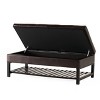 GDFStudio Kilbourne Contemporary Faux Leather Tufted Storage Ottoman Bench with Rack, Brown - 4 of 4