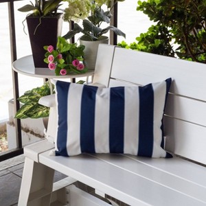 Sapphtopaz 14"x20" Horizon Stripe Pillows with Polyester Fill, Outdoor & Indoor Weather Resistant Couch Pillows, Decorative Pillows for Bed, Patio - 1 of 4