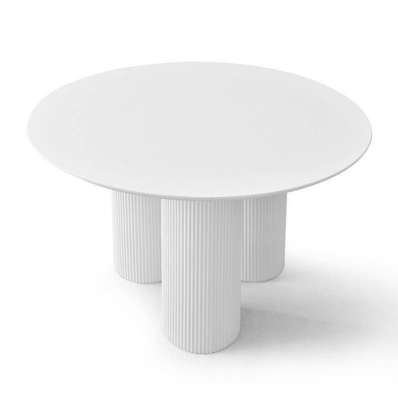 Athens 45'' Circular Table Top Architectural Design Rich Grain Manufactured Wood With 3 Legs Pedestal Round Dining Table- The Pop Maison, 5 of 8