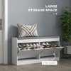 PAGED Storage Bench Modern Wooden Shoe Rack with Adjustable Shelves, Shutter Doors and Linen Cushion for Mudroom, Bedroom, Entryway - 2 of 4