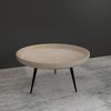 Urban Chic Coffee Table 30 Inch Round Tray Top, Handcrafted Washed White Mango Wood - UPT-317655 - 3 of 4