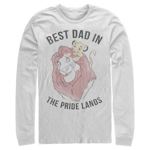 Men's The Lion King Simba and Mufasa Best Dad in the Pride Lands Long Sleeve Shirt - 1 of 4