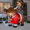 Gemmy 6 ft Airblown® Blowup Inflatable Fuzzy Plush Highland Cow with Built-In LED Lights Outdoor Decoration - Red - 3 of 3