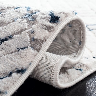 Amalfi 5'3" x 7'6" Gray and Navy Abstract Wool Rug