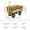 3-in-1 Heavy-Duty Steel Garden Cart, Garden Wagon,with 10 Inch All-Terrain Tires and Removable Mesh Side Panels,180°Rotating Handle,Metal Yard - 2 of 4