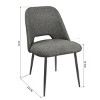 Edwin 21.6" Wider Seat Upholstered Dining Chairs Set Of 2,Modern Kitchen Armless Dining Chair With Black Metal Legs-Maison Boucle - 4 of 4