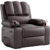 22"360° Manual Swivel Recliner  Chair: with Side Pockets and Cup Holders , for Living Room, Bedroom - 2 of 4
