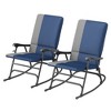 Outsunny Outdoor Rocking Chairs Set of 2, Folding Rocking Chair Set with 400 lbs. Capacity, Wide Seat, Padded High Back for Patio, Porch - 4 of 4