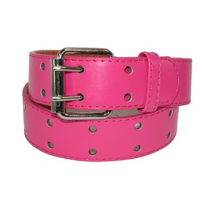 Ctm Kids' Leather Two Hole Jean Belt, Large, Dark Pink : Target