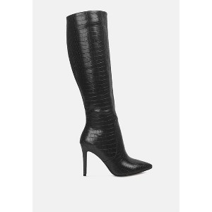 Indulgent High Heel Croc Calf Boots Women - 1 of 4