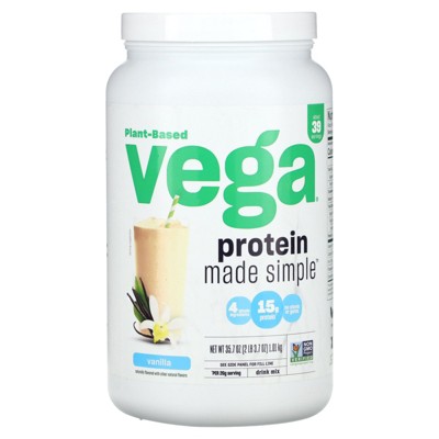 Vega Plant-Based Protein Made Simple, Vanilla, 2 lbs (3.7 oz)