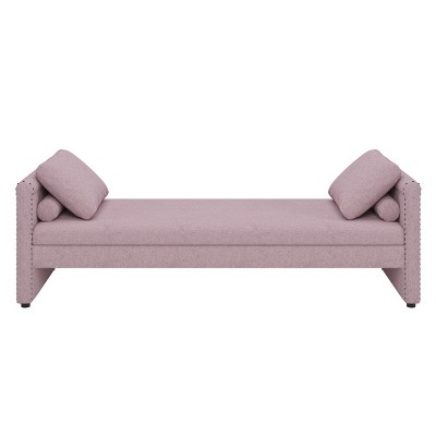 NicBex Small Single Daybed, Upholstered Chaise Lounger Day Bed with Pillows, No Mattress Needed