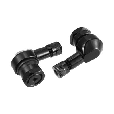 Unique Bargains Aluminum Alloy 90 Degree Universal Motorcycle Wheel Rim Vacuum Tire Valve Stems Caps 11.3mm Black 1 Pair