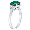 Pompeii3 3 1/4Ct Oval Emerald & Lab Created Diamond Ring in 10k White or Yellow Gold - 2 of 4