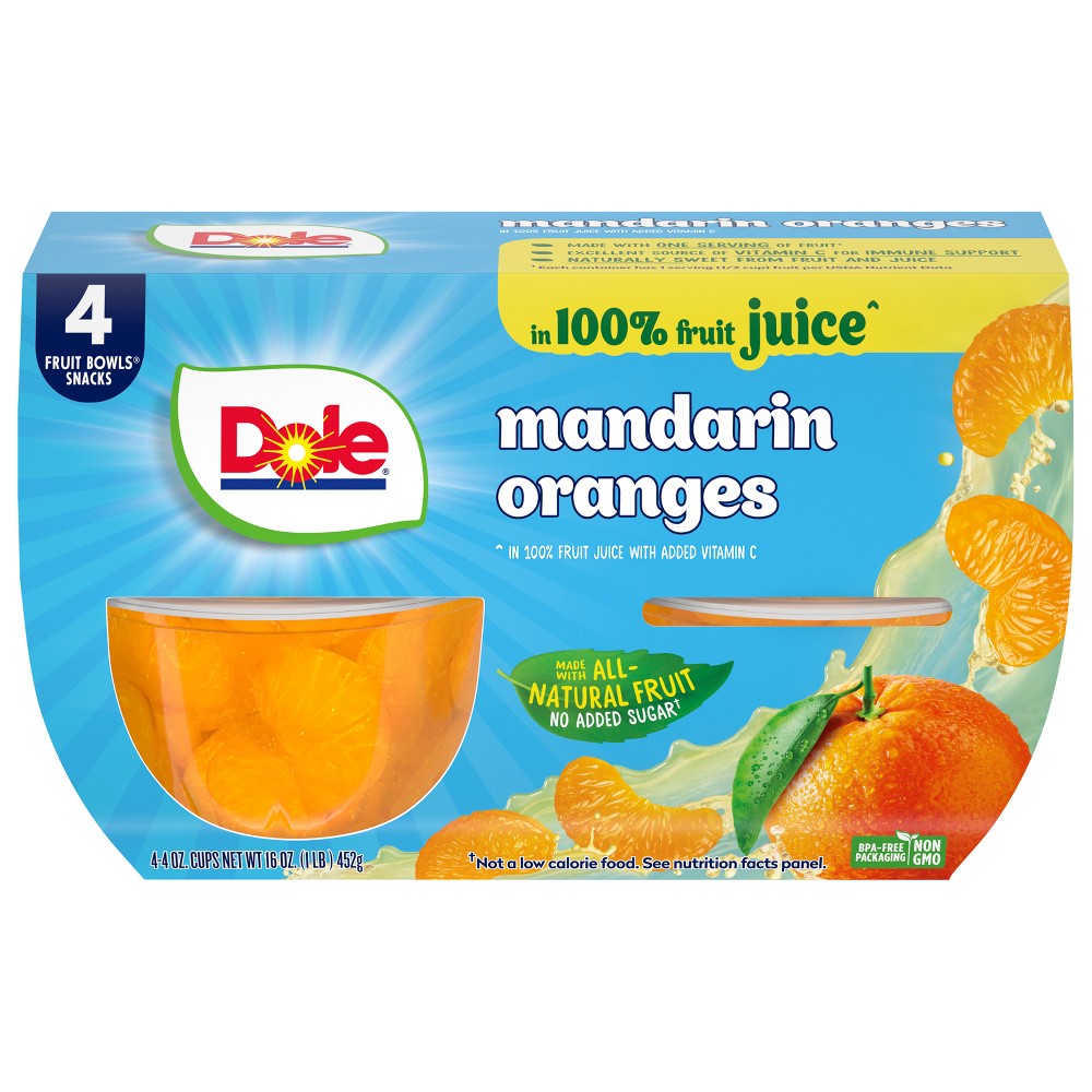 UPC 038900042073 product image for Dole Mandarins in 100% Juice - 16oz/4ct | upcitemdb.com