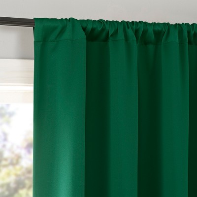 Malachite Green Blackout Rod Pocket Curtain Panel, 40" x 63"