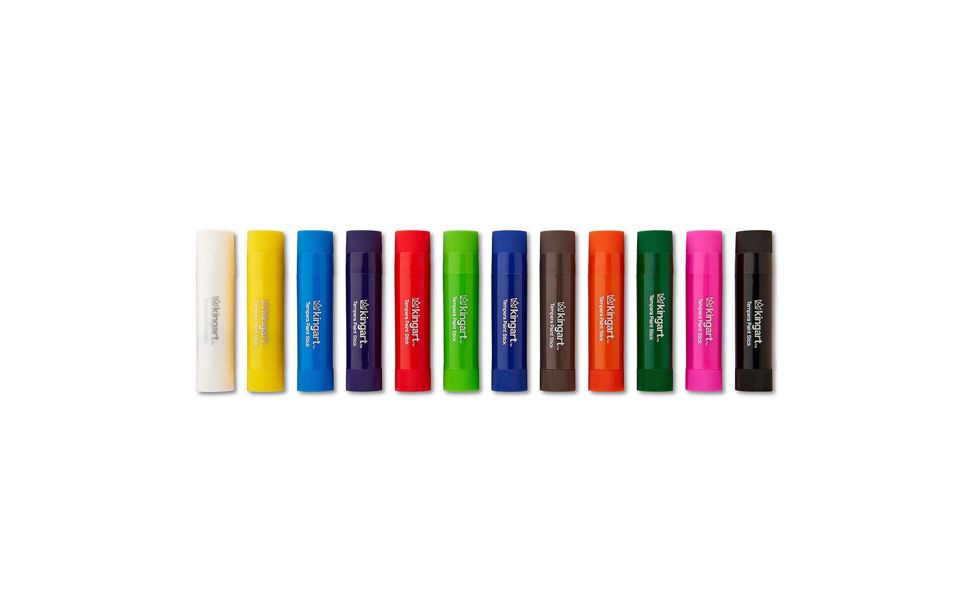 KINGART Tempera Paint Sticks, 12 Colors