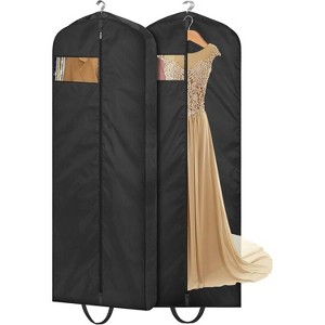 1/2/3 Pack 65" Long Waterproof Garment Bags, Wedding Dress Covers for Gowns, Tuxedos & Coats - 1 of 4