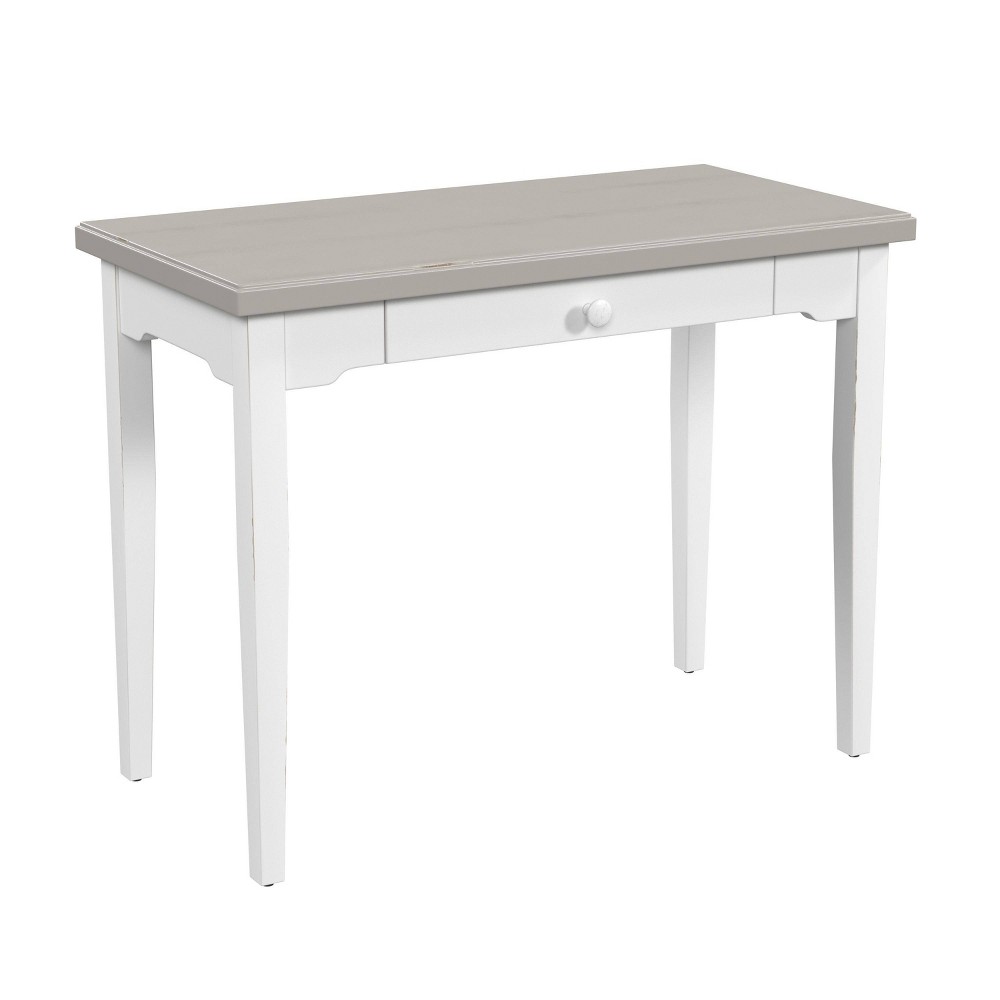 Photos - Office Desk Hillsdale Furniture Clarion Wood Single Drawer Desk Sea White with Distres