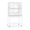 Powder-coated steel construction Flight Cage w/ Stand - White - 3 of 4