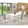 5-Piece Linen White Finish Solid Wood Top - Rectangular Dining Room Set - Seats 4 - 2 of 4