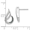 Black Bow Jewelry Blue & White Diamond Tear Rhodium Plated Sterling Silver Post Earrings - 4 of 4