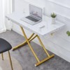 KWPZQEB Wood Lift Top Coffee Table with Metal legs, Height Adjustable Dining Center Table for Living Room, Dining Room, Bedroom - 3 of 4