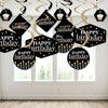 Big Dot of Happiness Adult Happy Birthday - Gold - Birthday Party Hanging Decor - Party Decoration Swirls - Set of 40 - 3 of 4