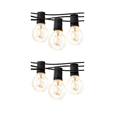 Brightech JL-3BB7-X0UZ Waterproof 1 Watt LED Outdoor 26 Feet String Edison Patio Globe Lights, Warm White (2 Pack)