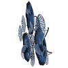 Metal Nobu Wall Hanging Navy/Gold - StyleCraft: Modern Ocean-Themed Digital Art Sculpture, Horizontal Layout - 3 of 4