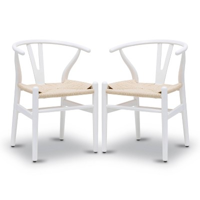 Poly & Bark Set of 2 Alexa Weave Chair White