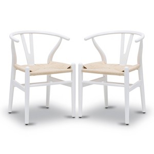 Poly & Bark Set of 2 Alexa Weave Chair White - 1 of 4