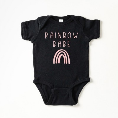 The Juniper Shop Rainbow Babe Baby Bodysuit - NB - Black