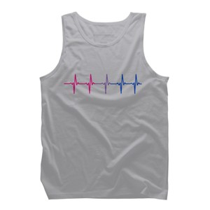 Adult Design By Humans Bisexual Pride Rainbow Heartbeat By Thingsandthings Tank Top - 1 of 2