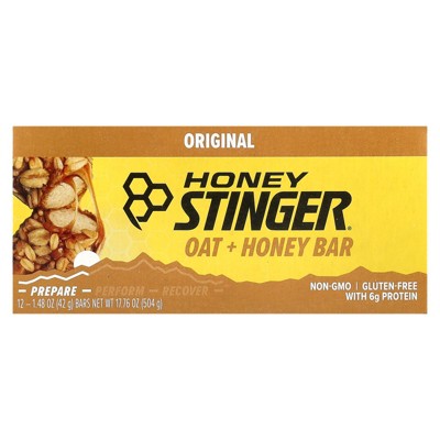 Honey Stinger Oat + Honey Bar, Original, 12 Bars, 1.48 oz (42 g) Each