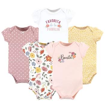 Hudson Baby Infant Girl Cotton Bodysuits, Bonita 5 Pack