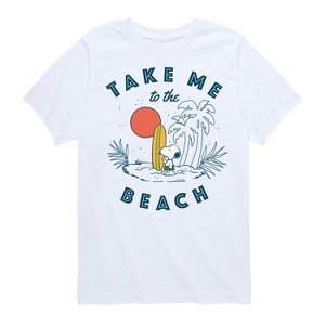 Boys' - Peanuts - Take Me To The Beach Short Sleeve Graphic T-Shirt - 1 of 4