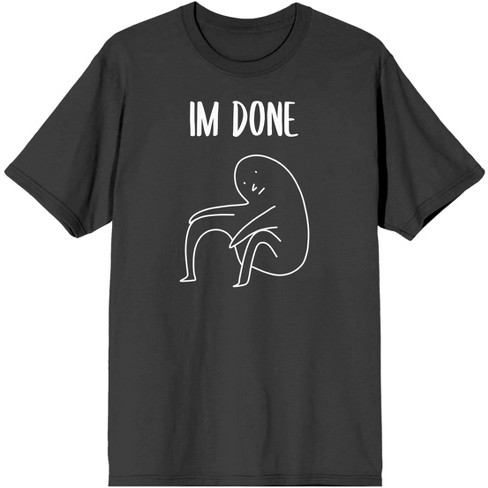 I'm Tired Stylized Character Men's Charcoal Gray Graphic Tee - image 1 of 3