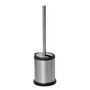 Evideco French Home Goods Sleek Toilet Brush Set with Stainless Steel Handle, Folding Lid, and Removable Insert - Compact Design for Modern Bathrooms - 1 of 4