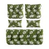 ARTPLAN Outdoor Cushions for Settee,Wicker Loveseat Cushions with Tie,Tufted Patio Cushions 2 U-Shaped Set of 5 Piece,L44xW19，Floral - 2 of 4