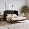 Queen Size Pine Wood Murphy Bed with Rattan Panel and Built-In Charging Ports,Cabinet Bed for Small Spaces-The Pop Home - 3 of 4