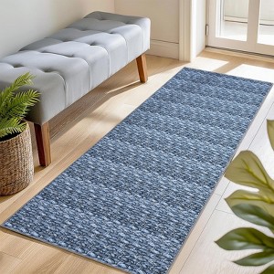 Washable indoor area rug. Braided print, low-pile vintage rustic. Non-slip, non-shedding. For bedrooms, dining rooms, nurseries, kitchens - 1 of 4