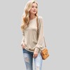 Anna-Kaci Women's Long Sleeve Henley Pullover with Button Detail and Ribbed Cuffs - 2 of 4