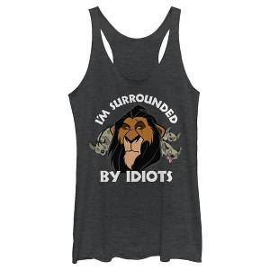 Women's Lion King Scar Surrounded by Idiots Racerback Tank Top - 1 of 3