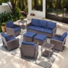 Buenhomino 9-Piece Outdoor Set – Sofa, 4 Swivel Chairs, 2 Tables & 2 Ottomans, Handwoven Wicker, Weather-Resistant Cushions - 4 of 4
